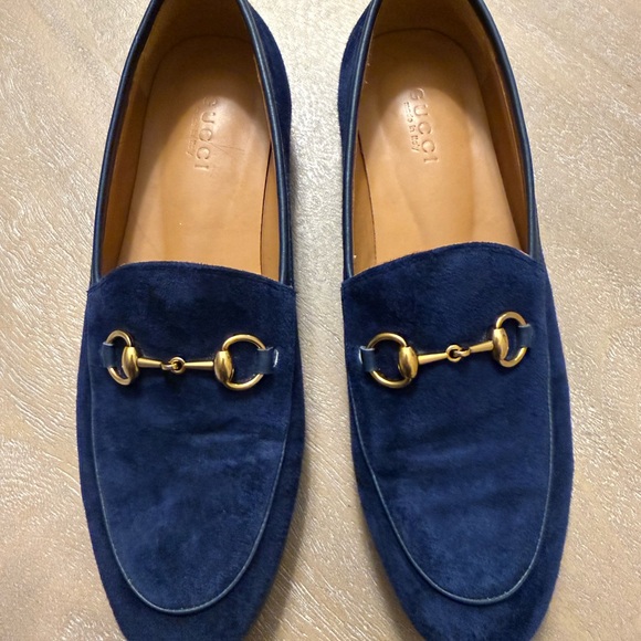 Gucci Jordan navy suede loafers size 38 - Picture 2 of 6